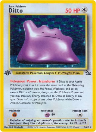 Ditto (3) 3/62 - [Fossil] 1st Edition Holofoil
