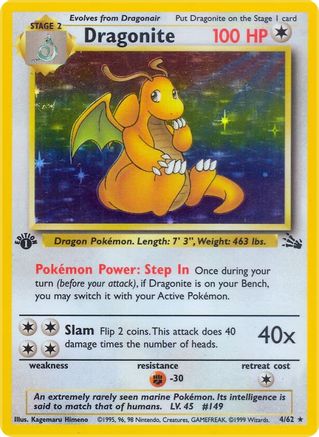 Dragonite (4) 4/62 - [Fossil] 1st Edition Holofoil