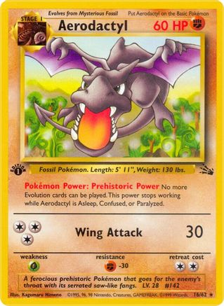 Aerodactyl (16) 16/62 - [Fossil] 1st Edition
