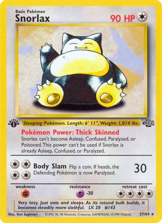 Snorlax (27) 27/64 - [Jungle] 1st Edition
