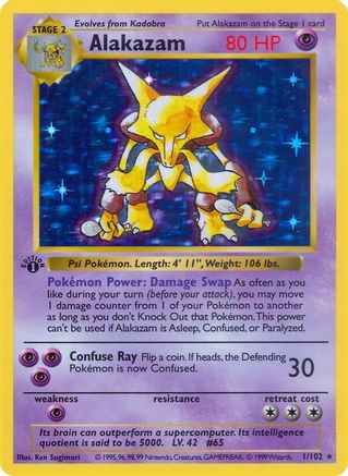 Alakazam 1 - [Base Set Shadowless] Unlimited Holofoil