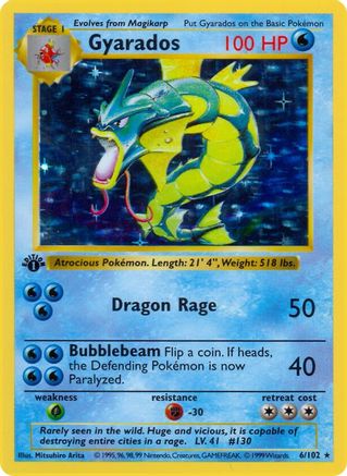 Gyarados 6 - [Base Set Shadowless] Unlimited Holofoil