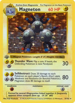 Magneton 9 - [Base Set Shadowless] 1st Edition Holofoil