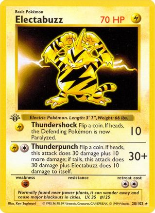 Electabuzz 20 - [Base Set Shadowless] Unlimited