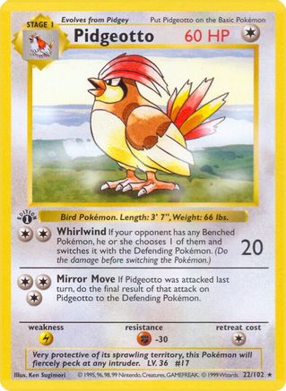 Pidgeotto 22 - [Base Set Shadowless] Unlimited