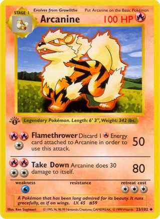 Arcanine 23 - [Base Set Shadowless] Unlimited