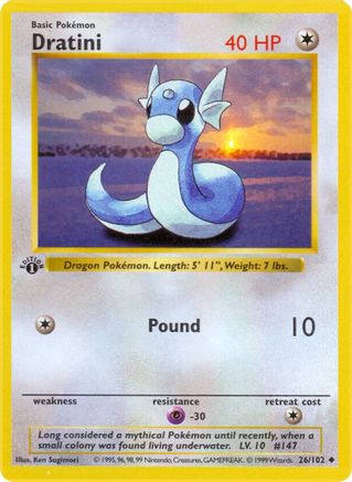 Dratini (26/102) [Base Set Shadowless Unlimited]