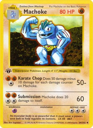 Machoke 34 - [Base Set Shadowless] 1st Edition