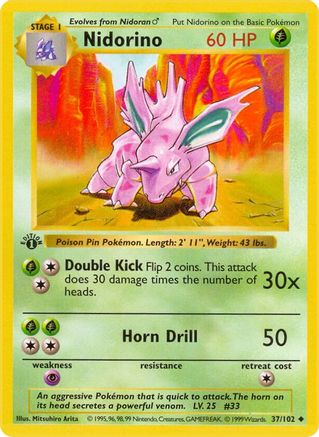 Nidorino 37 - [Base Set Shadowless] Unlimited