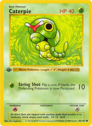 Caterpie 45 - [Base Set Shadowless] 1st Edition