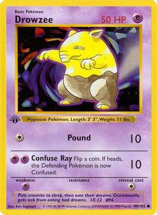 Drowzee 49 - [Base Set Shadowless] 1st Edition