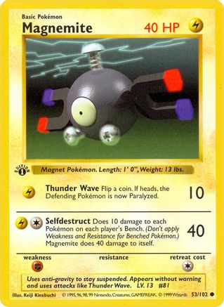Magnemite 53 - [Base Set Shadowless] 1st Edition