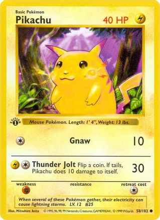 Pikachu 58 - [Base Set Shadowless] Unlimited