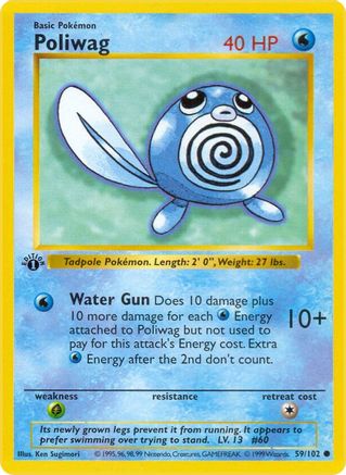 Poliwag 59 - [Base Set Shadowless] 1st Edition
