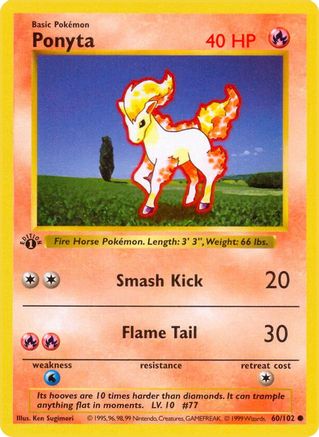 Ponyta 60 - [Base Set Shadowless] Unlimited