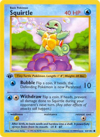 Squirtle 63 - [Base Set Shadowless] Unlimited