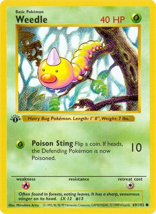 Weedle 69 - [Base Set Shadowless] 1st Edition