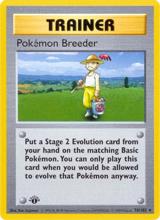 Pokemon Breeder 76 - [Base Set Shadowless] Unlimited