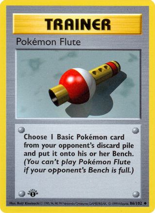 Pokemon Flute 86 - [Base Set Shadowless] 1st Edition