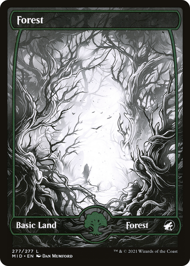 Forest (MID-277) - [Innistrad: Midnight Hunt]: (Full Art, Showcase)