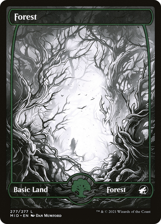 Forest (MID-277) - [Innistrad: Midnight Hunt]: (Full Art, Showcase) Foil