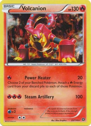 Volcanion - 25/114 (Cracked Ice Holo) - [Deck Exclusives] Holofoil