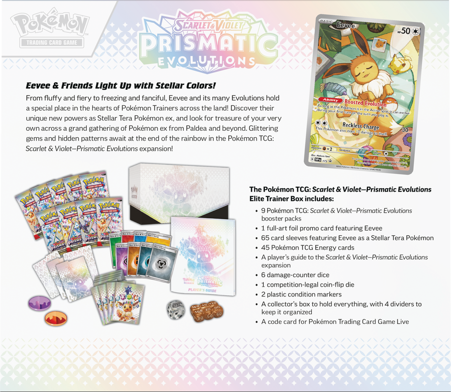 Scarlet & Violet: Prismatic Evolutions | Elite Trainer Box (PRE-ORDER)