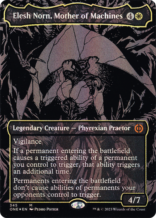 Elesh Norn, Mother of Machines (ONE-345) - [Phyrexia: All Will Be One] (Borderless) Foil