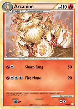 Arcanine (1/123) (Exclusivité Deck à Thème) [HeartGold &amp; SoulSilver : Ensemble de Base] 