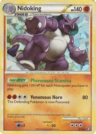 Nidoking (6/102) (Cracked Ice Holo) (Thème Deck exclusif) [HeartGold &amp; SoulSilver : Triumphant] 