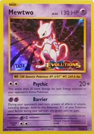 Mewtwo - 51/108 (Prerelease) [Staff] - [XY Promos] Holofoil