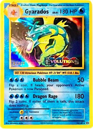 Gyarados - 34/108 (Prerelease) [Staff] - [XY Promos] Holofoil