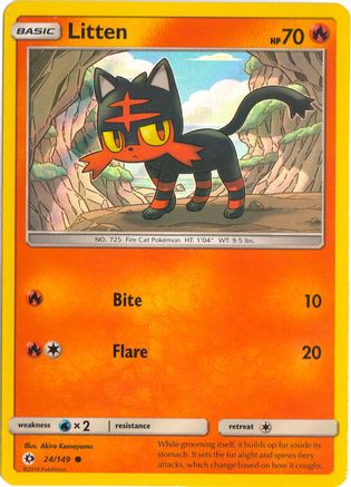 Litten (24/149) (Water Web Holo) [Soleil et Lune : ensemble de base] 