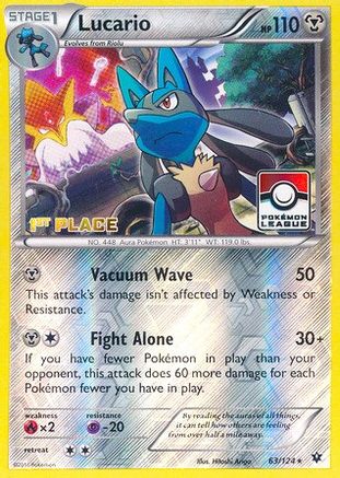 Lucario (63/124) (1ère place de la promotion de la Ligue) [XY : Fates Collide] 