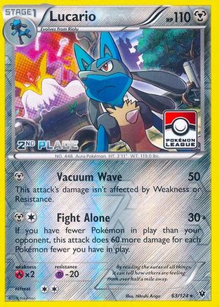 Lucario - 63/124 (Pokemon League) [2nd Place] - [League & Championship Cards] Reverse Holofoil