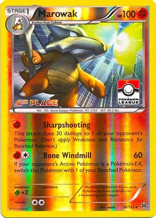 Marowak - 78/162 (Pokemon League) [4th Place] - [League & Championship Cards] Reverse Holofoil