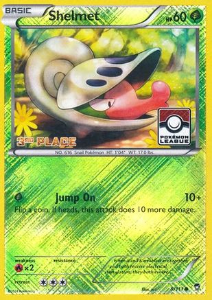 Shelmet - 8/111 (Pokemon League) [3rd Place] - [League & Championship Cards] Reverse Holofoil