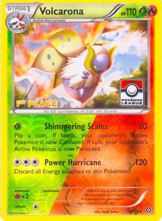 Volcarona - 15/114 (Pokemon League) [1st Place] - [League & Championship Cards] Reverse Holofoil
