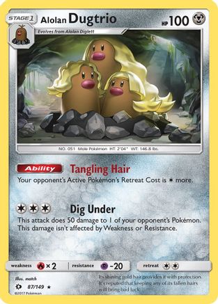 Alolan Dugtrio (87/149) [Soleil et Lune : ensemble de base] 