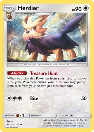 Herdier (104/149) [Soleil et Lune : Ensemble de base] 