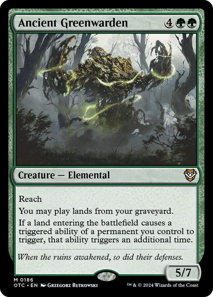 Ancient Greenwarden (OTC-186) - [Outlaws of Thunder Junction Commander]