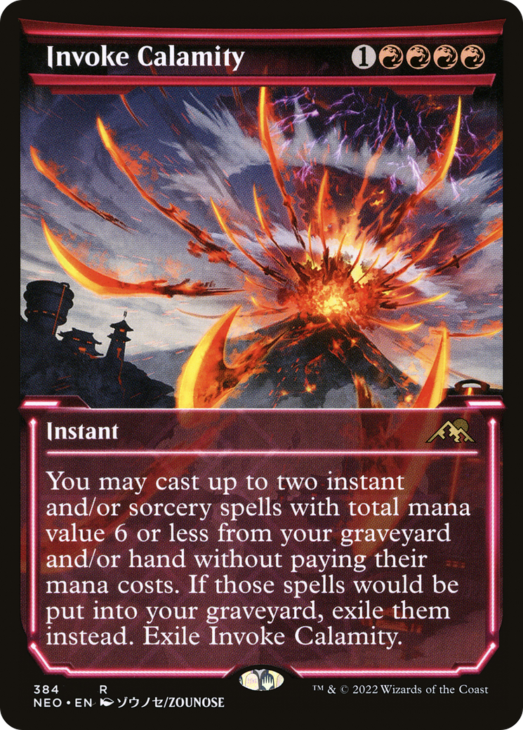 Invoke Calamity (NEO-384) - [Kamigawa: Neon Dynasty]: (Showcase) Foil