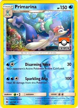 Primarina - 41/149 (Pokemon League) 41 - [League & Championship Cards] Reverse Holofoil
