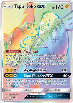 Tapu Koko GX (Secret) 153/145 - [SM  Guardians Rising] Holofoil