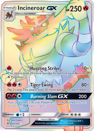 Incineroar GX (Secret) 147/145 - [SM  Guardians Rising] Holofoil