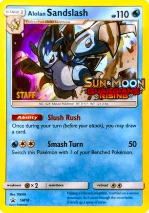 Alolan Sandslash (SM18) (Promo d'avant-première du personnel) [Soleil et Lune : Promos Black Star] 