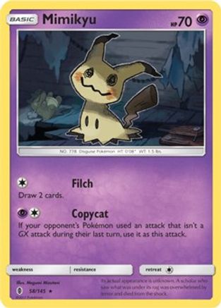 Mimikyu (58/145) (Deck thématique exclusif) [Soleil et Lune : Guardians Rising] 