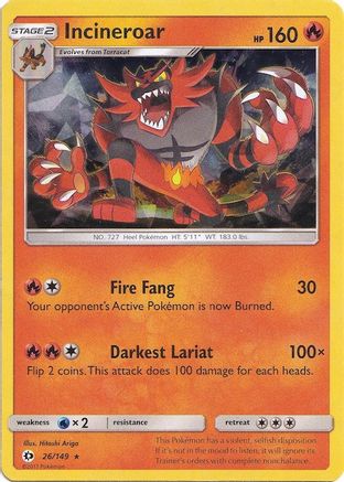 Incineroar - 026/149 (Cracked Ice Holo) 26 - [Deck Exclusives] Holofoil