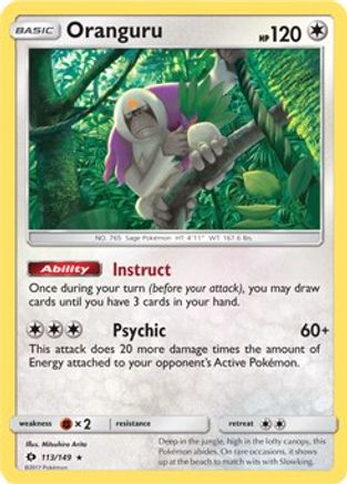 Oranguru (113/149) (Thème Deck Exclusif) [Soleil et Lune : Ensemble de base] 