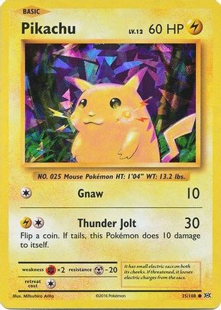 Pikachu - 35/108 (Cracked Ice Holo) 35 - [Deck Exclusives] Holofoil